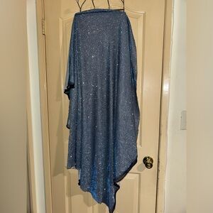large blue sparkly fabric with cloth,inner lining never used brand new